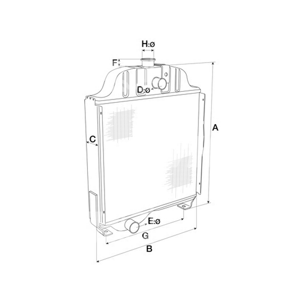Radiador De Agua Para Tractor Fiat, Ford