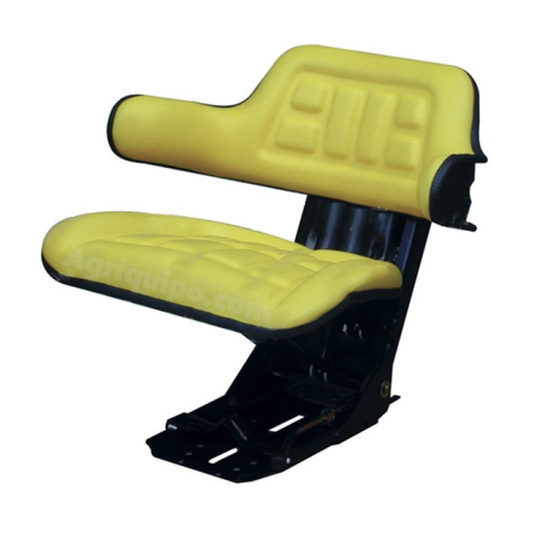 Asiento Suspensión Mecánica Piel Sintética Amarillo Para Tractor John Deere