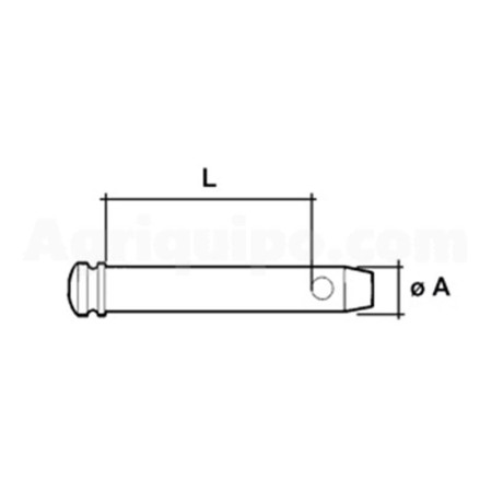 Bulón Para Barra Tercer Punto Ø 28 mm - L 178 Mm Para Tractor 2