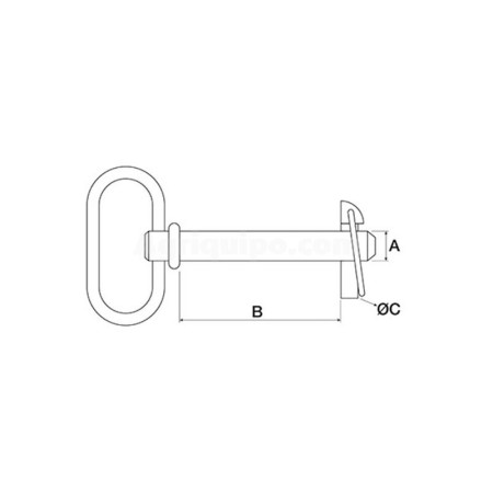 Pasador De Enganche De 28mm y Longitud 187mm Para Tractor Massey Ferguson 2