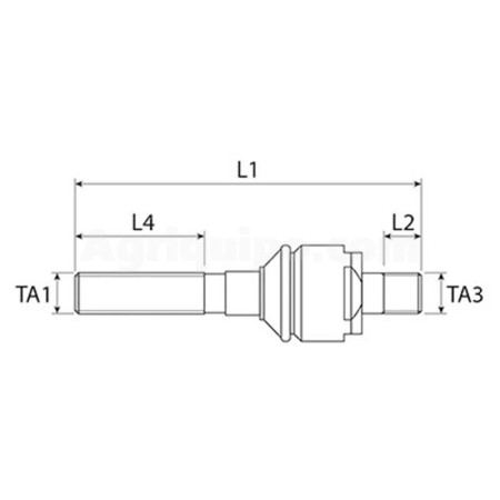 Rótula Axial M18 x 1.5 Derecha - M20 x 1.5 Derecha Para Tractor 2