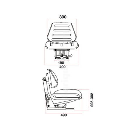 Asiento Universal Negro 136Kg Para Tractor 2