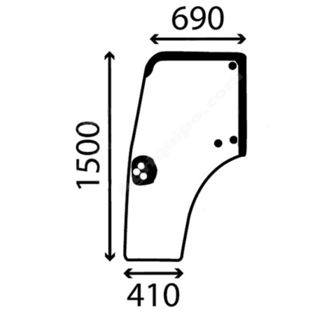 Cristal De Puerta Izquierda Para Tractor Case, New Holland