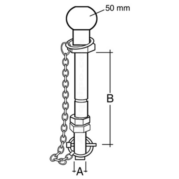 Bola De Enganche Ø25.4 - L190Mm Para Tractor