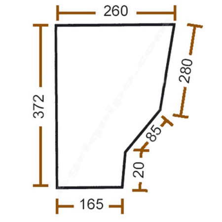 Cristal Delantero Inferior Izquierdo Massey Ferguson 4435, 4445 y 4455