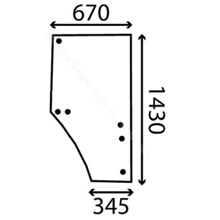 Cristal De Puerta Derecha Para Tractor John Deere S/6000-6010-6020