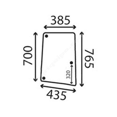 Cristal Lateral Derecho Abatible Para Tractor John Deere Series 6000, 6010, 6020 y 7020
