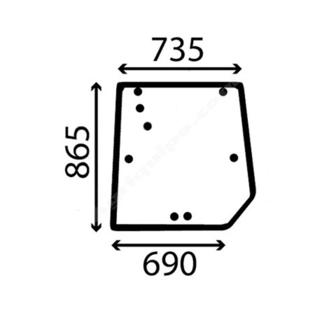 Cristal Trasero Plano Para Tractor Landini, Massey Ferguson