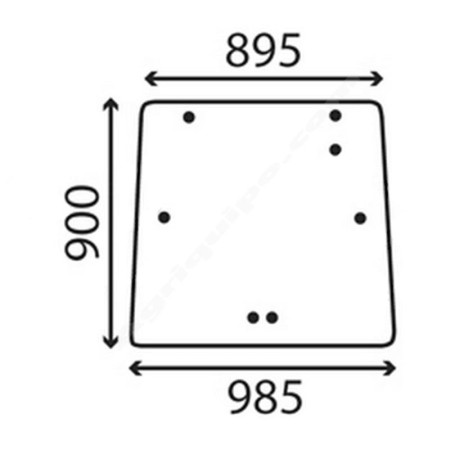 Cristal Trasero Superior Para Tractor Massey Ferguson Series 3000, 3100 y 3600 de 7 Agujeros