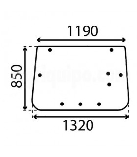 Cristal Trasero Plano - No Tintado Para Tractor John Deere