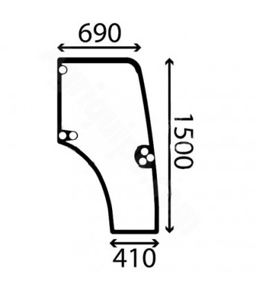 Cristal De Puerta Derecho - Abombado - Tintado Para Tractor Case-Ih, Steyr, New Holland