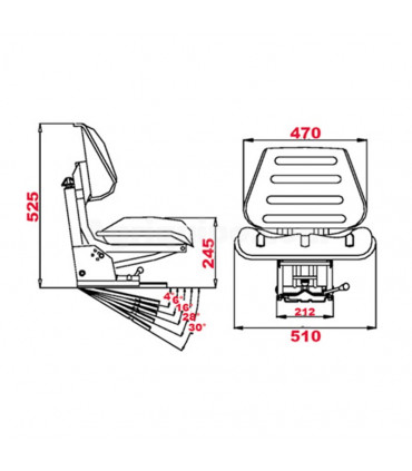 Asiento Suspensión Mecánica Para Tractor Fiat