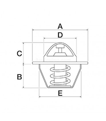 Termostato Ø 54.08 Mm - Alt. 51.66 Mm - 82°C Para Tractor Landini, Massey Ferguson, Jcb