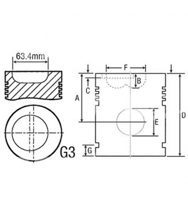 Pistón Y Pasador +0.040'' - 1.02 Mm Para Tractor Ford