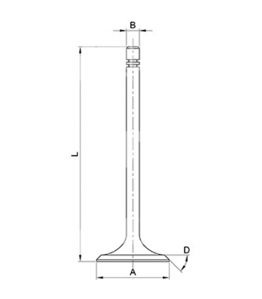 Válvula De Escape Ø 39.10 x 9.50 MM - L 156.50 MM - 45 ° Para Tractor Ford, New Holland
