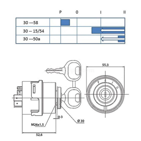 Interruptor De Arranque Para Tractor Case-Ih