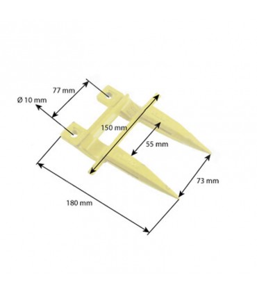 Dedo Doble L 178 Mm Para Cosechadora New Holland, Massey Ferguson, Case-Ih