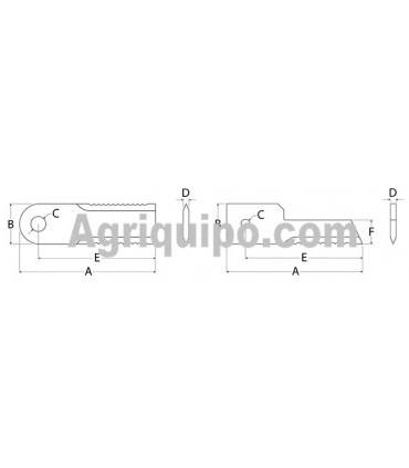 Cuchilla Picador De Paja 173 X 50 - Ø 18 mm - 25 Pzas Para Cosechadora Claas-Harvesting