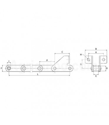 Cadena Elevadora Compl. 34 Articulos Pasador 6,9mm, 130 Eslabones Para Cosechadora Claas