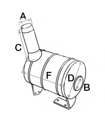 Silencioso Admisión Ø 76 - L 200 Mm Para Tractor John Deere