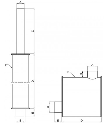 Silencioso Admisión Ø 72 - L 1380 Mm Para Tractor Massey Ferguson