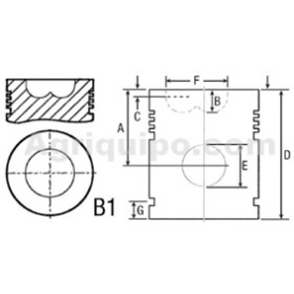 Pistón Y Pasador Ø 110 Mm Para Tractor Fiat