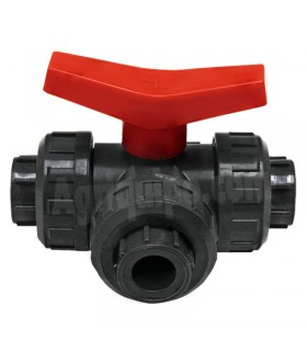 Llave de paso esférica con orificios en L