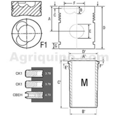 Juego De Camisas Para Pistón Ø 116 MM Para Tractor John Deere 2