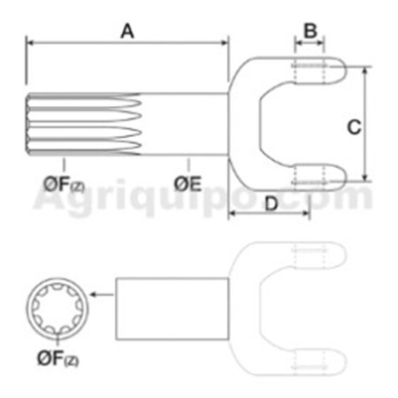 Horquilla Semi Eje Delantero Para Tractor Case 2