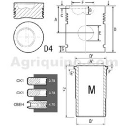 Juego De Camisas Para Pistón Ø 116 MM Para Tractor John Deere