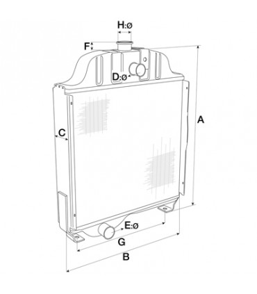 Radiador Agua Para Tractor Case-Ih, New Holland Tdd