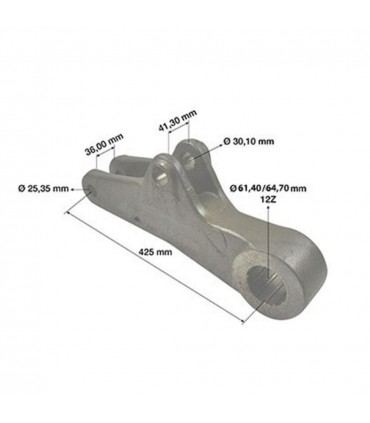 Brazo Elevador Derecho L 425 MM - Ø 25.35/30.10/64.70 MM - 12Z Para Tractor John Deere