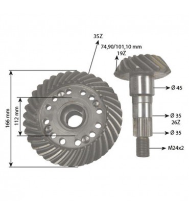 Grupo Cónico Delantero Para Tractor John Deere APL 2025