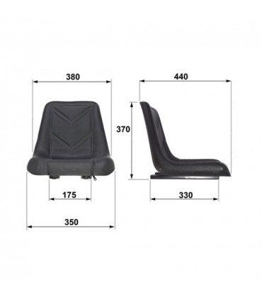 Asiento para tractor negro