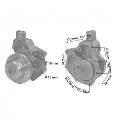 Bomba De Agua Con Polea Ø 126 Mm Para Tractor John Deere