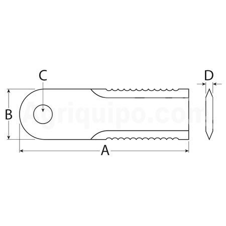 Cuchilla Picador De Paja 173 x 50 - Ø 20 mm - 20 Pz Para Cosechadora Case-Ih, Claas-Harvesting 2