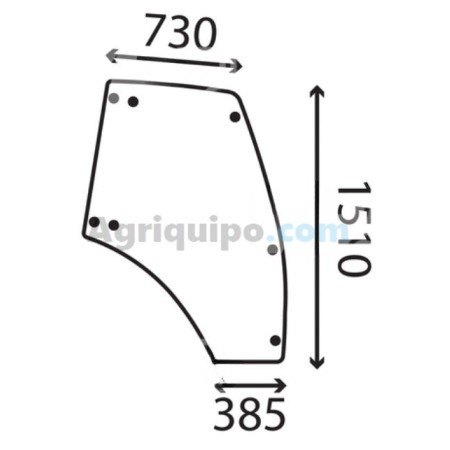 Cristal Puerta Derecha Curvado Tintado Para Tractor Deutz, Lamborghini
