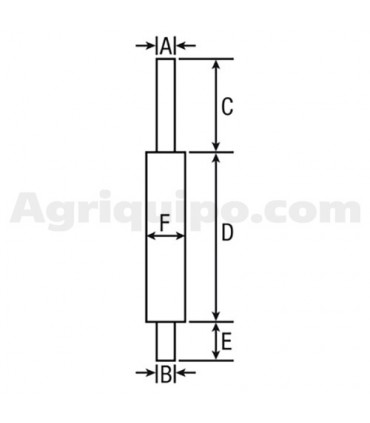 Silenciador Ø INT. 51.5 - L. 1055 MM Para Tractor Massey Ferguson