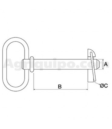 Bulón De Enganche Con Pasador Y Cadena Ø 19 MM Para Tractor Massey Ferguson