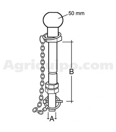 Pasador De Enganche De La Bola Ø 22 mm - L 90 mm Para Tractor