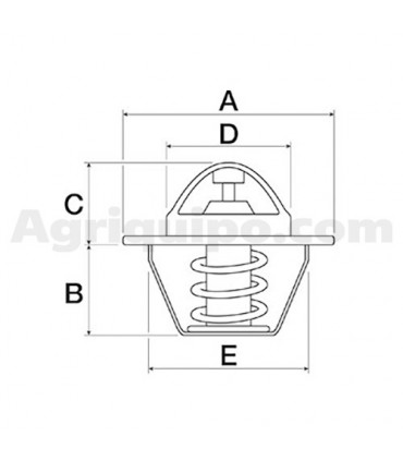 Termostato Ø 54.07 MM - Alt. 38.49 MM - 74°C Para Tractor Ford