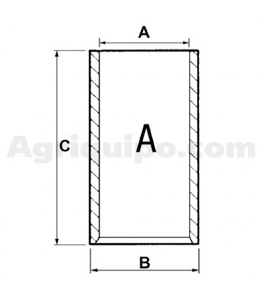 Camisa De Cilindro Semiterminada Ø 100 X 105.08 MM - L 212.22 MM Para Tractor Case, David Brown
