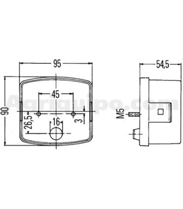 Luz Trasera Con Luz De Matricula Para Tractor Deutz, John Deere, Mc Cormick