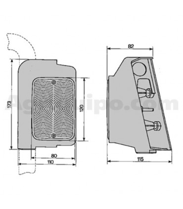 Luz Delantera Izq. 173 X 110 MM Para Tractor Fiat