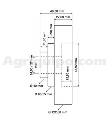 Plato De Arrastre Ø 25.9 X 122.85 X 49.17 MM Para Tractor Ford, New Holland