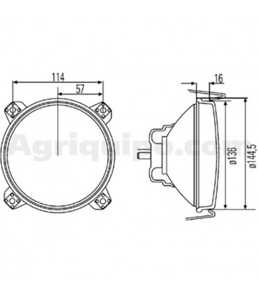 Faro Óptico Delantero Ø 136 MM Para Tractor Ford