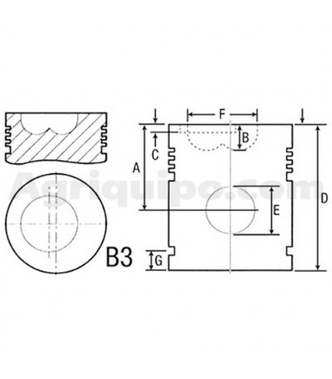Pistón Y Pasador Ø 100 MM - EST. Para Tractor Case
