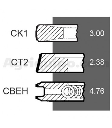 Juego De Segmentos De Pistón Ø 98.42 MM - STD Para Tractor Case