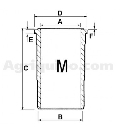 Camisa De Cilindro Terminada Ø 100 X 110.75 MM - L 216 MM Para Tractor Case