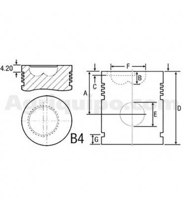Pistón Y Pasador Ø 106.50 MM Para Tractor Claas/Renault, John Deere